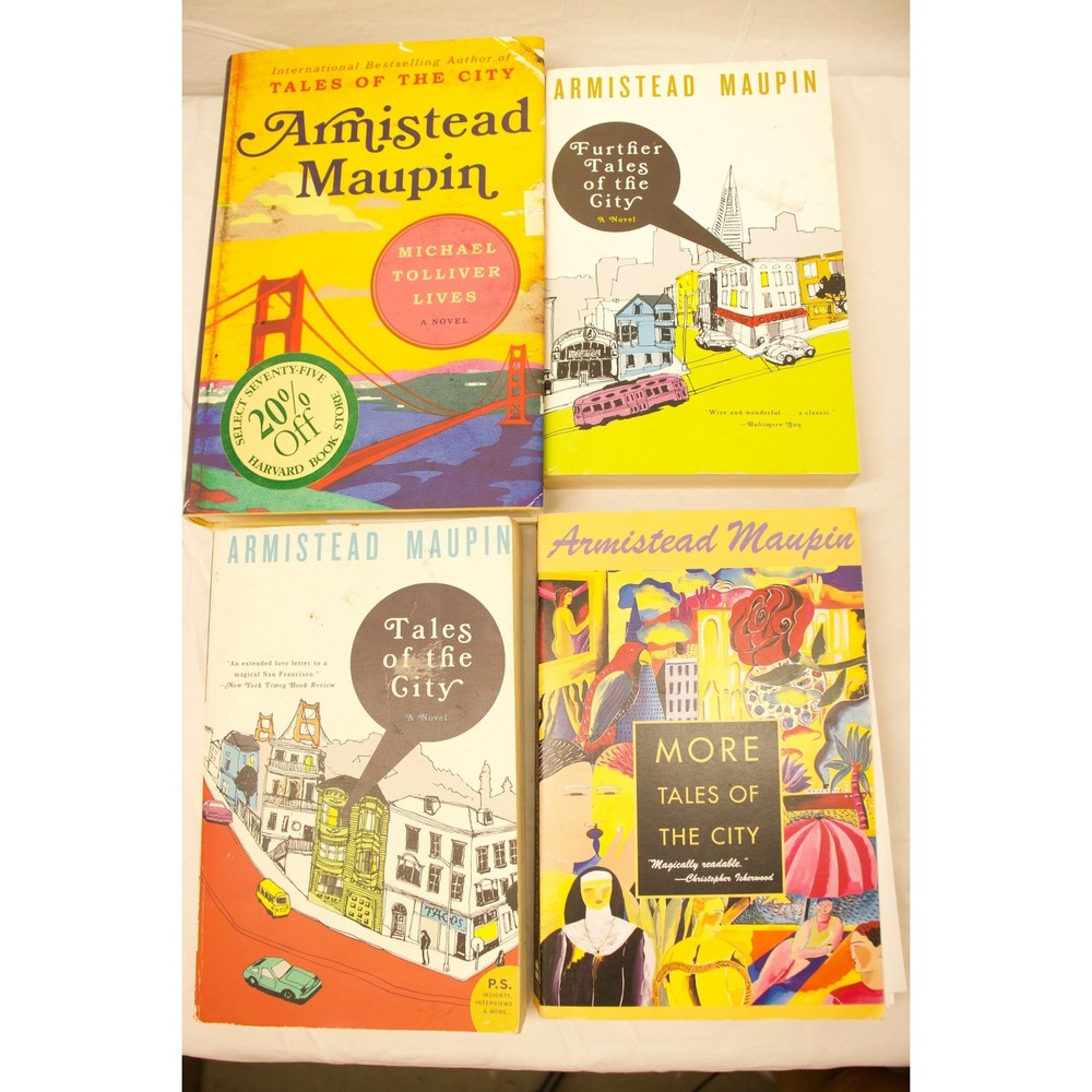 Armistead‎ Maupin Tales of the City 4 Book Lot Michael Tolliver Lives Hardcover
